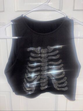 Shein Skeleton Crop Top Tank